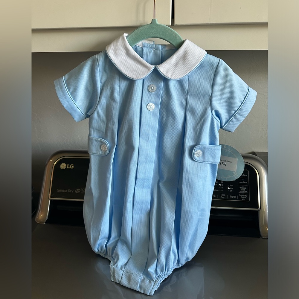 Little English boys collared bubble. New with tags. Size 24M